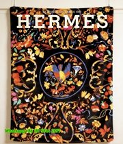 Vintage Hermès Floral Bird Print Flannel Throw Blanket IMG_5111